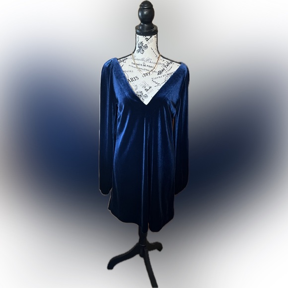 Free People Misha Velvet Mini Dress Long Sleeve - Picture 2 of 13
